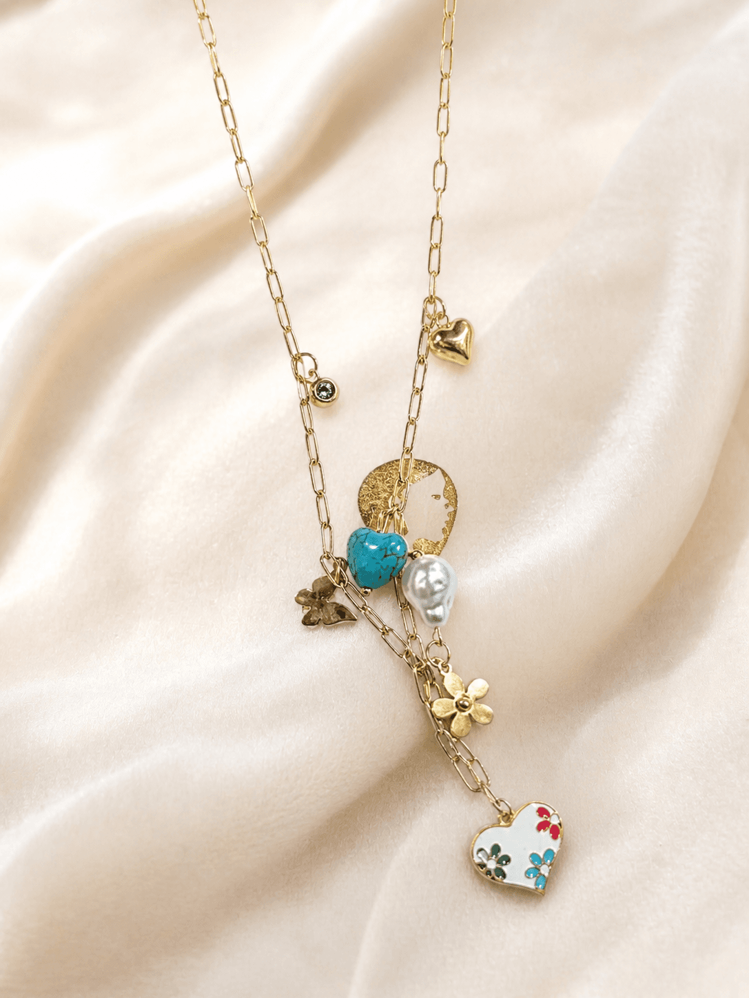 Boho Charm Gold Plated Layered Pendant Necklace for Women - view 1