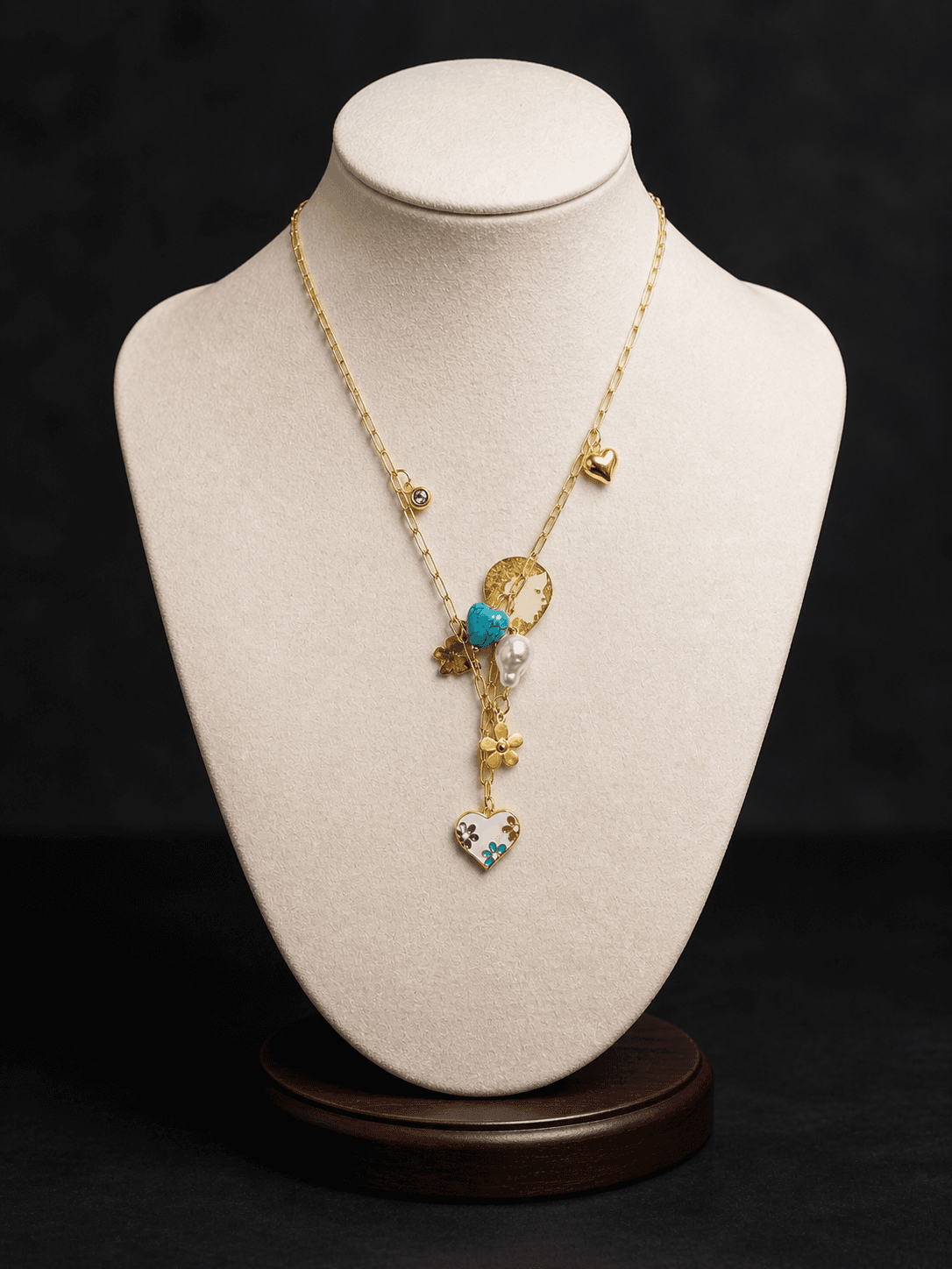 Boho Charm Gold Plated Layered Pendant Necklace for Women - view 3