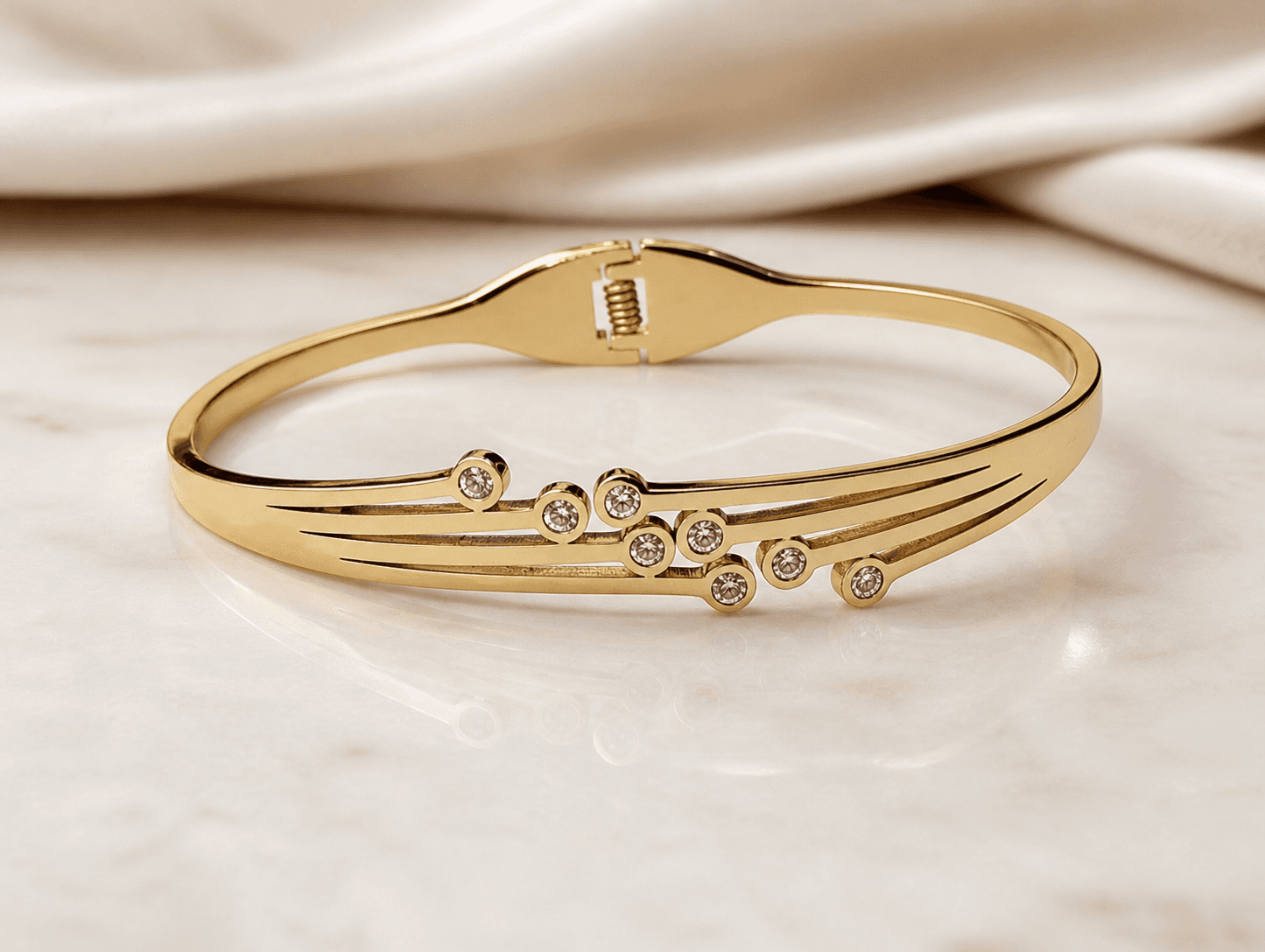Crystal Wave Gold Plated Bracelet for Women - view 3