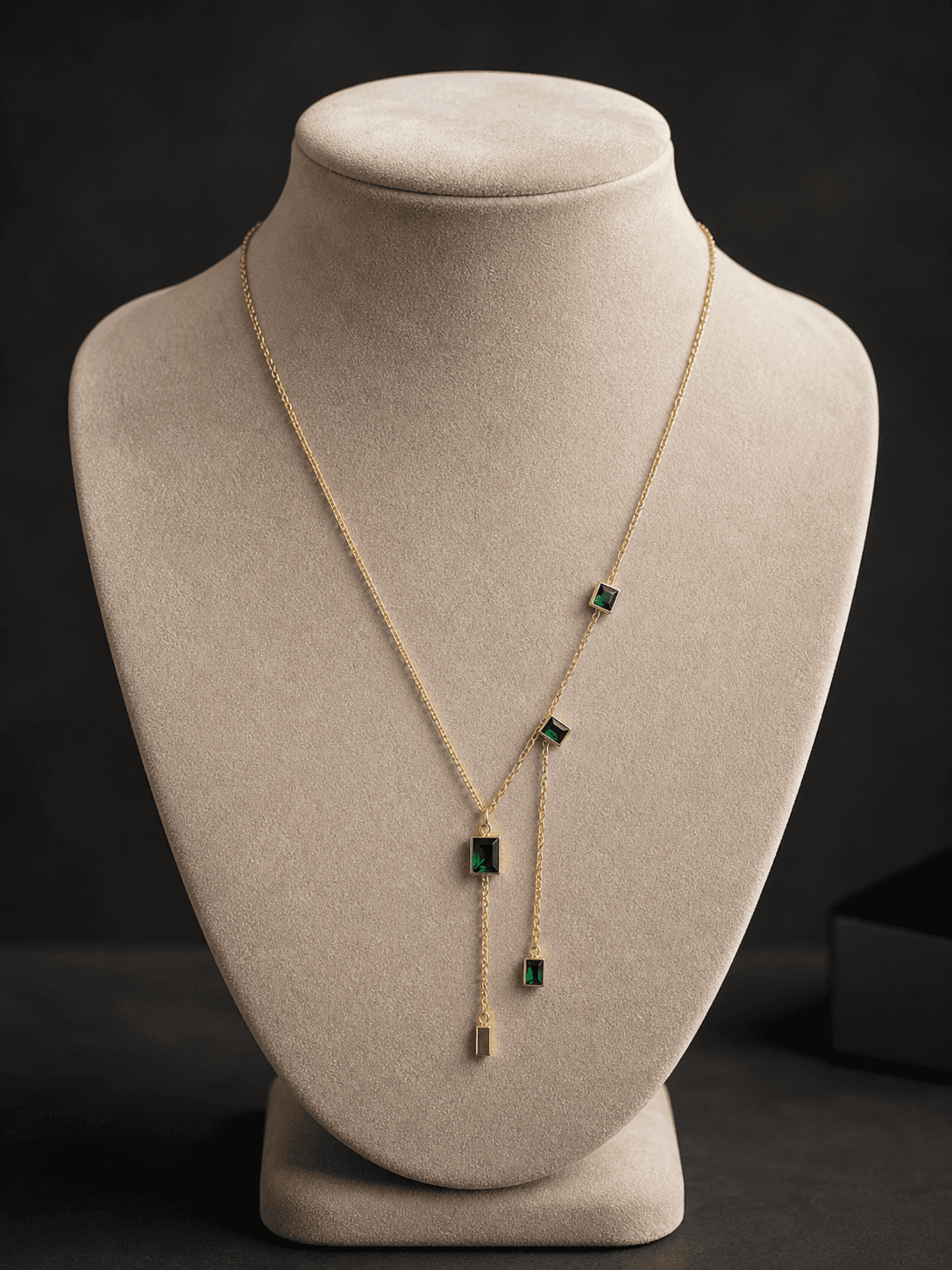 Emerald Green Layered Gold Plated Necklace for Women - view 3